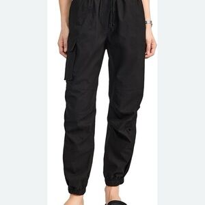 Sweaty Betty Black Quinn Cargo Pants L Elastic Drawstring Waist